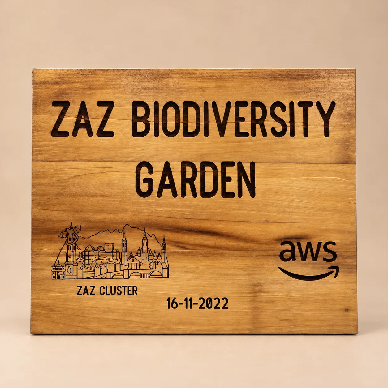 Placa de madera personalizada ZAZ Biodiversity Garden