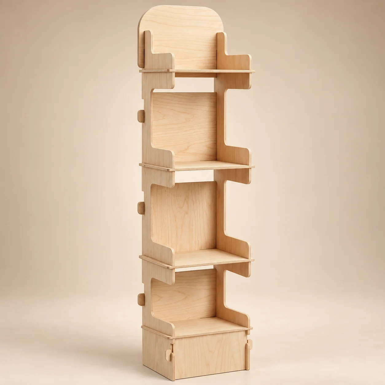 Expositor de pie estrecho de madera - modelo 2
