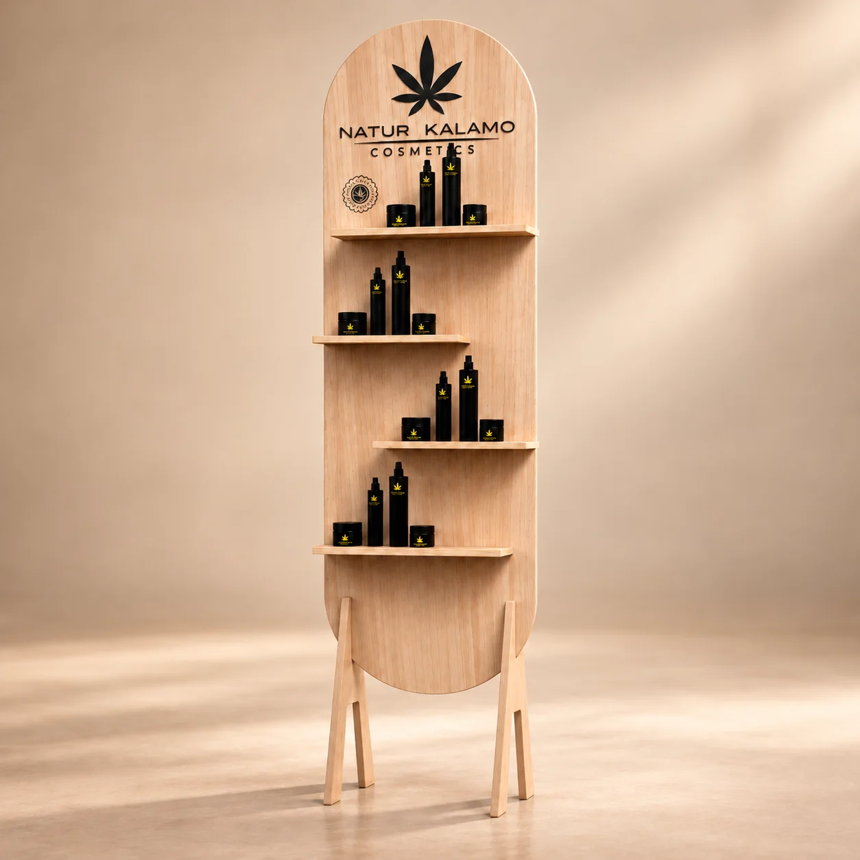 Expositor de pie para cosmetica