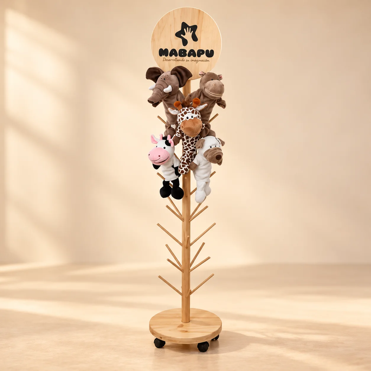 Expositor de pie para juguetes y peluches