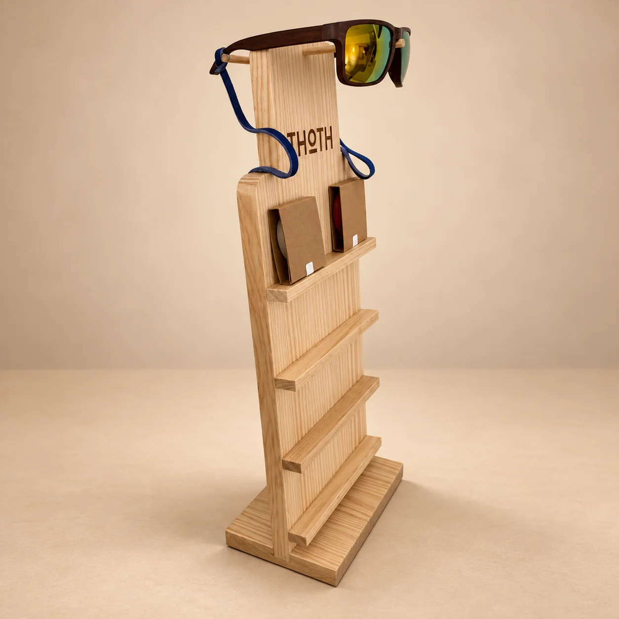 Expositor para cuerdas de gafas.