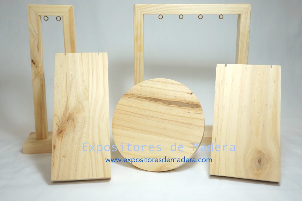 yotijar Expositores de madera para collares suministros para artesanía de madera sin acabado 3 tamaños, 