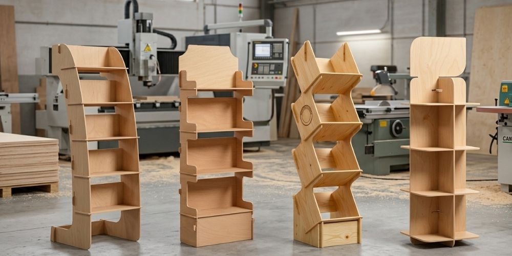 Expositores de madera sin tornillería